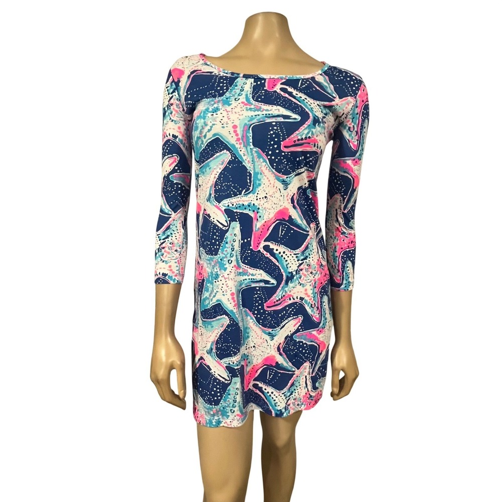 Lilly Pulitzer Beacon Starfish Pima Cotton Shift Dress Old Money Excellent XXS